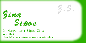 zina sipos business card